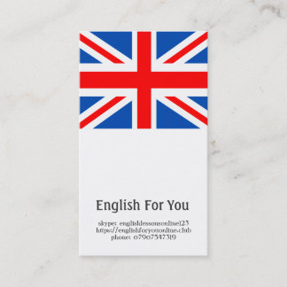 English teaching customisable business card