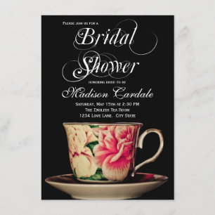 English Teacup Bridal Shower Invitations