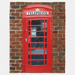 ENGLISH TELEPHONE BOOTH Fleece Blanket