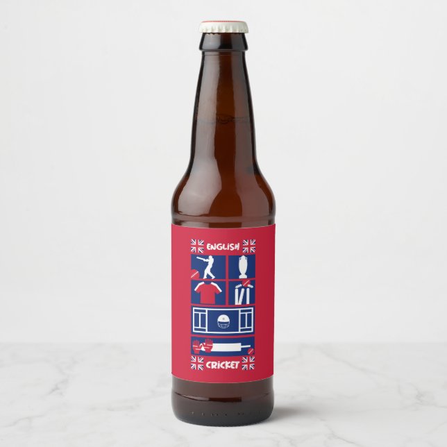English Test Cricket The Ashes  Beer Bottle Label (Front)