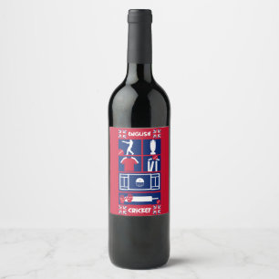English Test Cricket The Ashes Wine Label