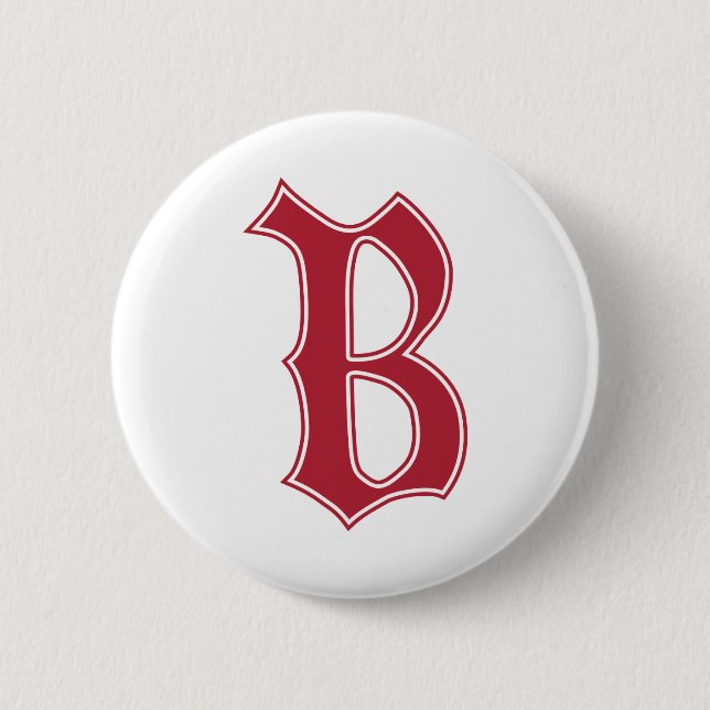 English text Gothic Monogram letter B 6 Cm Round Badge (Front)