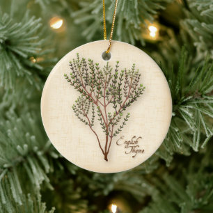 English Thyme Herb Ceramic Tree Decoration