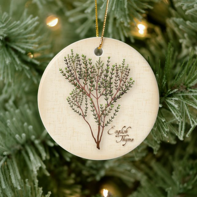 English Thyme Herb Ceramic Tree Decoration (Tree)