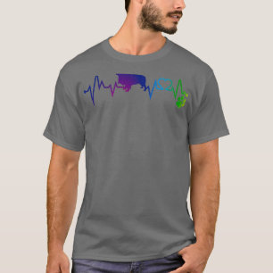 English Toy Spaniel Colourful Heartbeat Heart Dog  T-Shirt