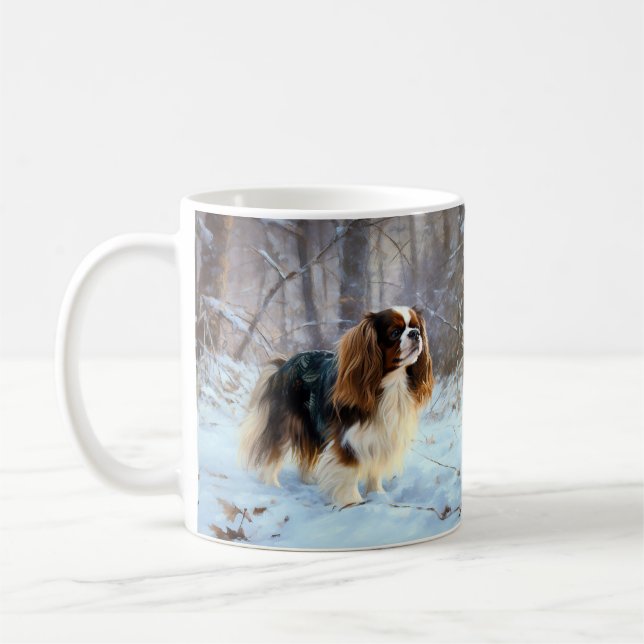 English Toy Spaniel Let It Snow Christmas  Coffee Mug (Left)