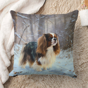 English Toy Spaniel Let It Snow Christmas  Cushion