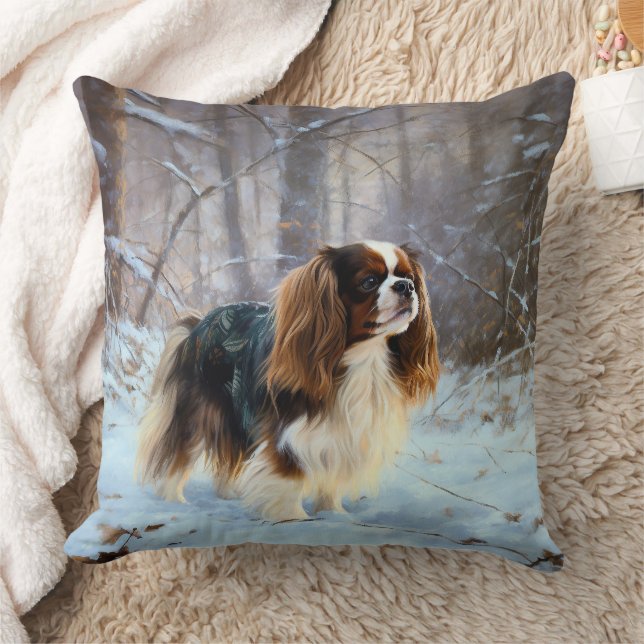 English Toy Spaniel Let It Snow Christmas  Cushion (Blanket)