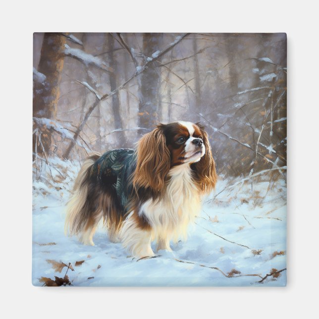 English Toy Spaniel Let It Snow Christmas  Magnet (Front)