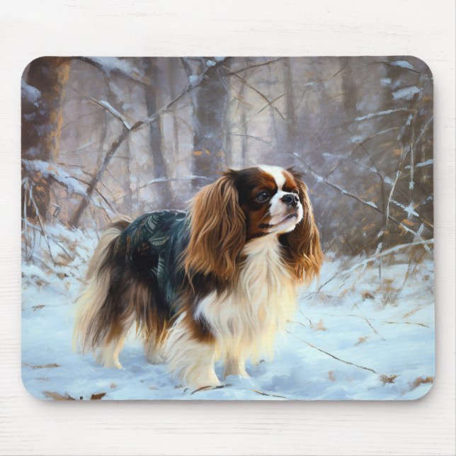 English Toy Spaniel Let It Snow Christmas  Mouse Mat (Front)