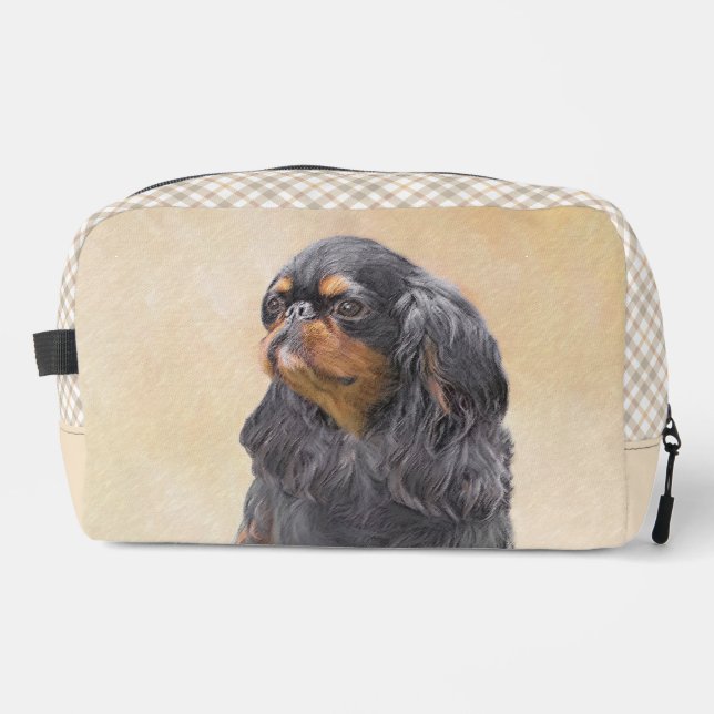 English Toy Spaniel Painting King Charles Dog Art Dopp Kit (Front)