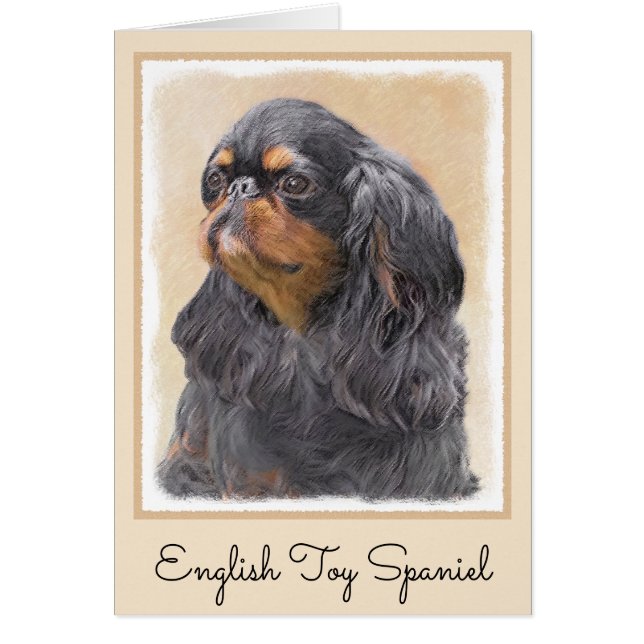 English Toy Spaniel Painting Original Animal Art (Front)