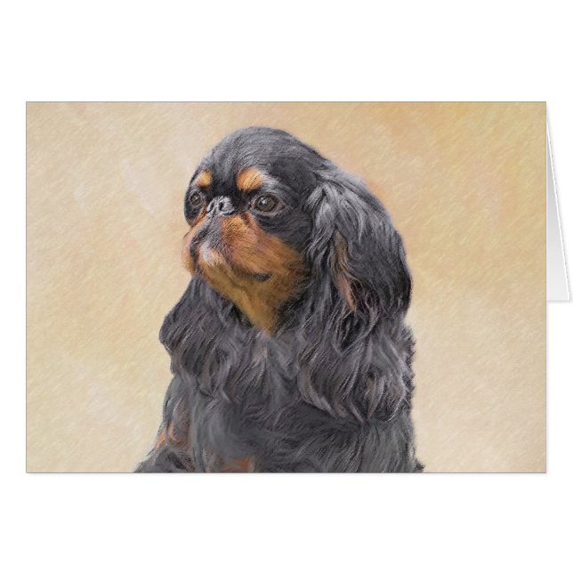 English Toy Spaniel Painting Original Animal Art (Front Horizontal)