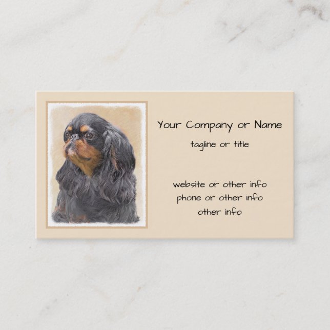 English Toy Spaniel Painting Original Animal Art Business Card (Front)