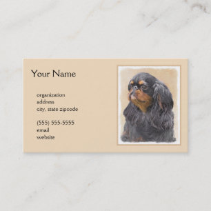 English Toy Spaniel Painting Original Animal Art Business Card
