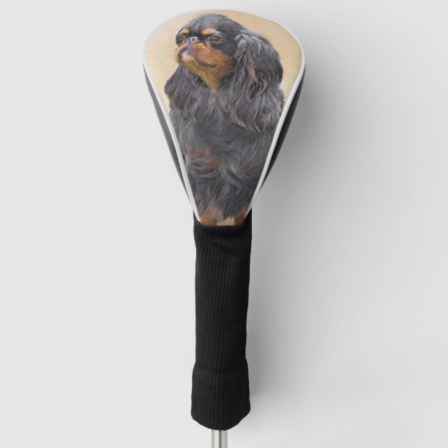 English Toy Spaniel Painting Original Animal Art Golf Head Cover (Front)