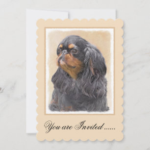 English Toy Spaniel Painting Original Animal Art Invitation
