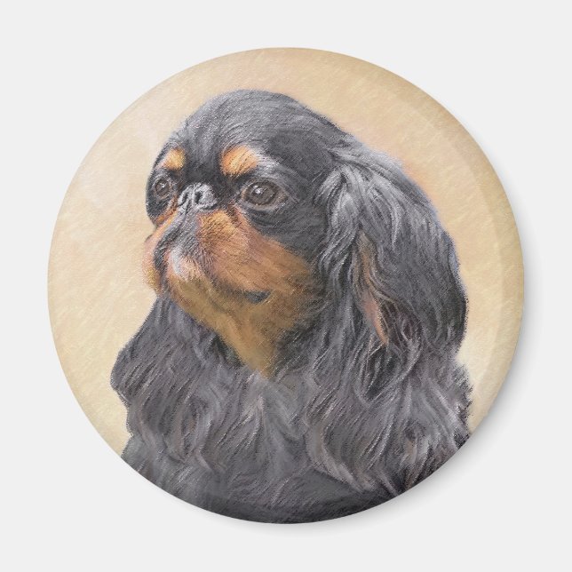 English Toy Spaniel Painting Original Animal Art Magnet (Front)