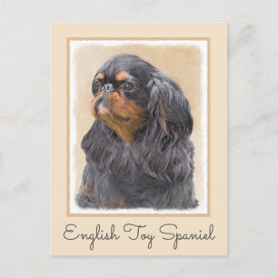 English Toy Spaniel Painting Original Animal Art Postcard