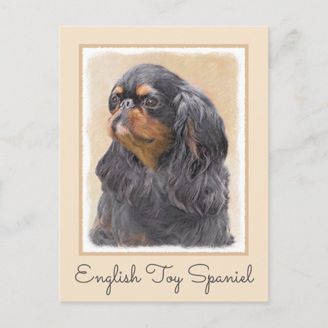 English Toy Spaniel Painting Original Animal Art Postcard (Front)