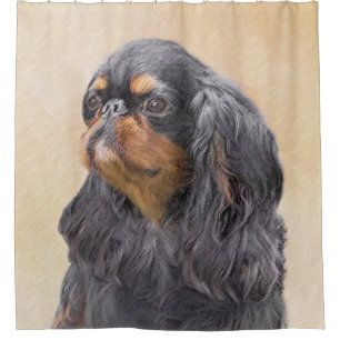 English Toy Spaniel Painting Original Animal Art Shower Curtain