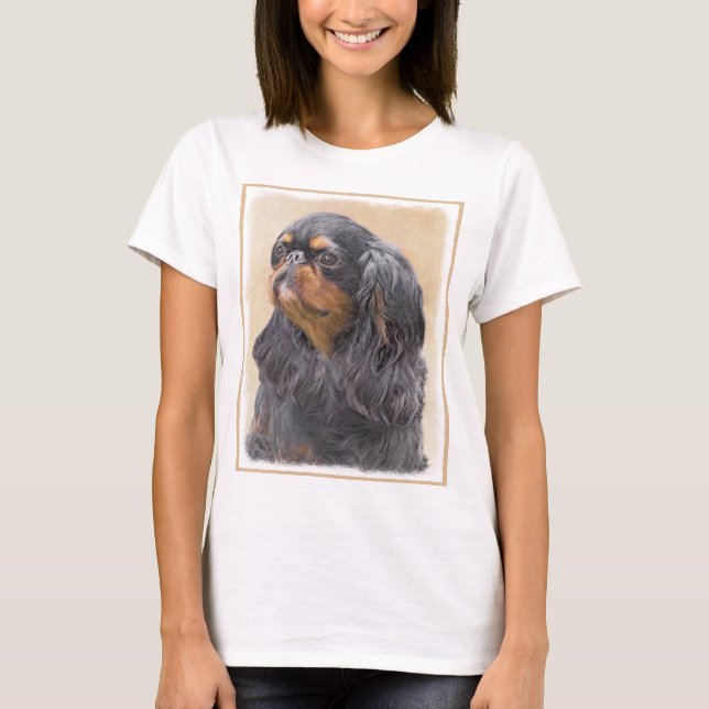English Toy Spaniel Painting Original Animal Art T-Shirt (Front)