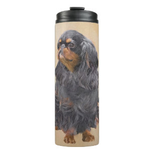 English Toy Spaniel Painting Original Animal Art Thermal Tumbler