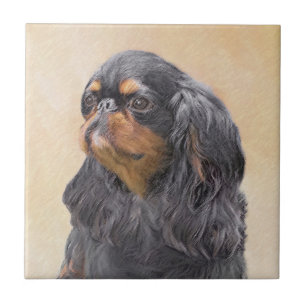 English Toy Spaniel Painting Original Animal Art Tile