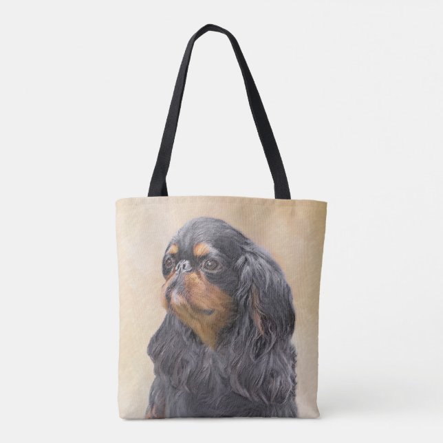 English Toy Spaniel Painting Original Animal Art Tote Bag (Back)