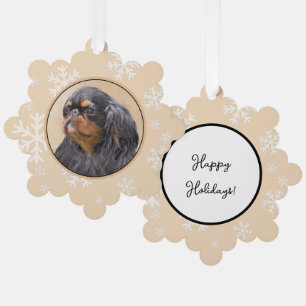 English Toy Spaniel Painting Original Animal Art Tree Decoration Card