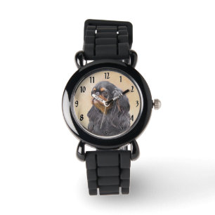 English Toy Spaniel Painting Original Animal Art Watch