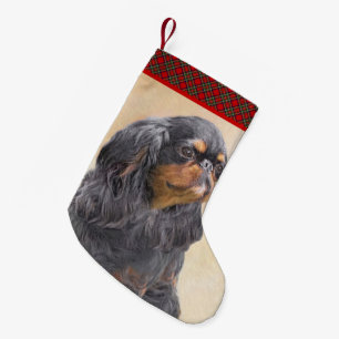 English Toy Spaniel Painting - Original Dog Art Small Christmas Stocking