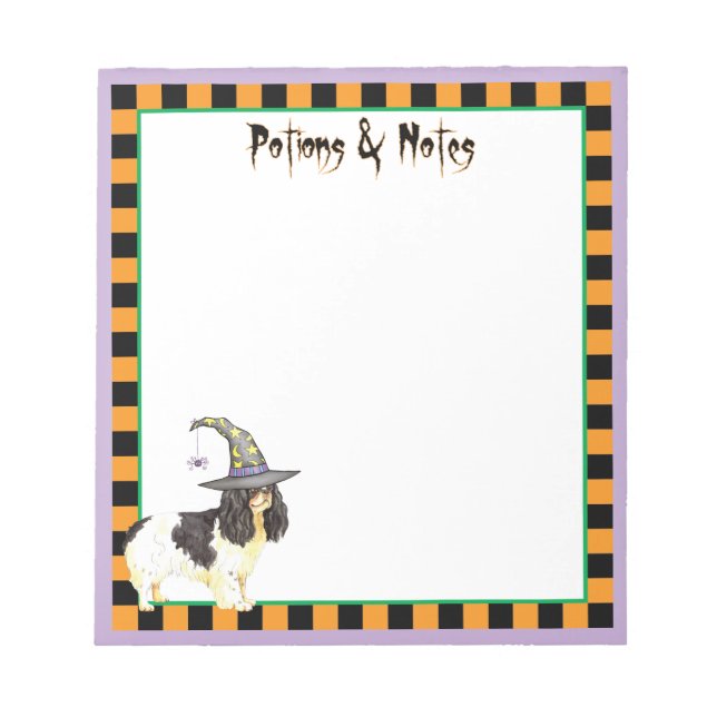 English Toy Spaniel Witch Notepad (Front)