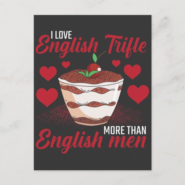 English Trifle Dessert Foodie wine custard lover Postcard (Front)