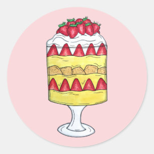 English Trifle Fruit Custard Dessert British Food Classic Round Sticker