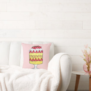 English Trifle Fruit Custard Dessert British Food Cushion