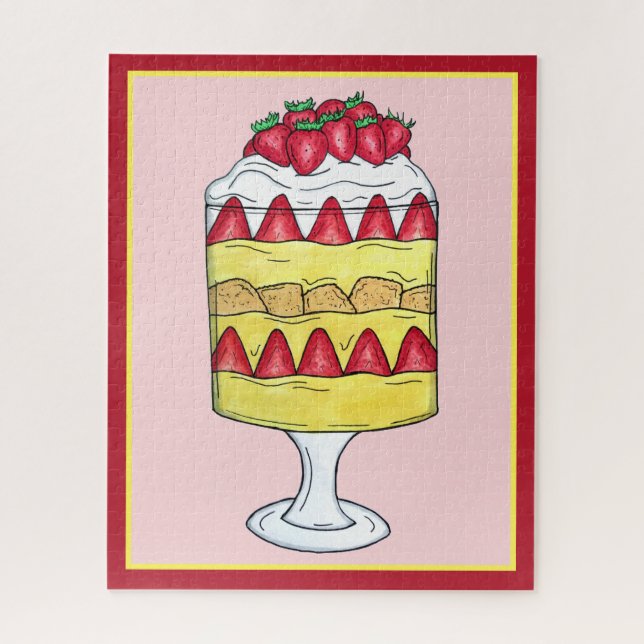 English Trifle Fruit Custard Dessert British Food Jigsaw Puzzle (Vertical)