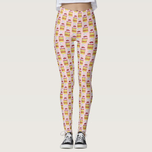 English Trifle Fruit Custard Dessert British Food Leggings