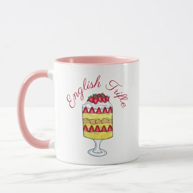 English Trifle Fruit Custard Dessert British Food Mug (Left)
