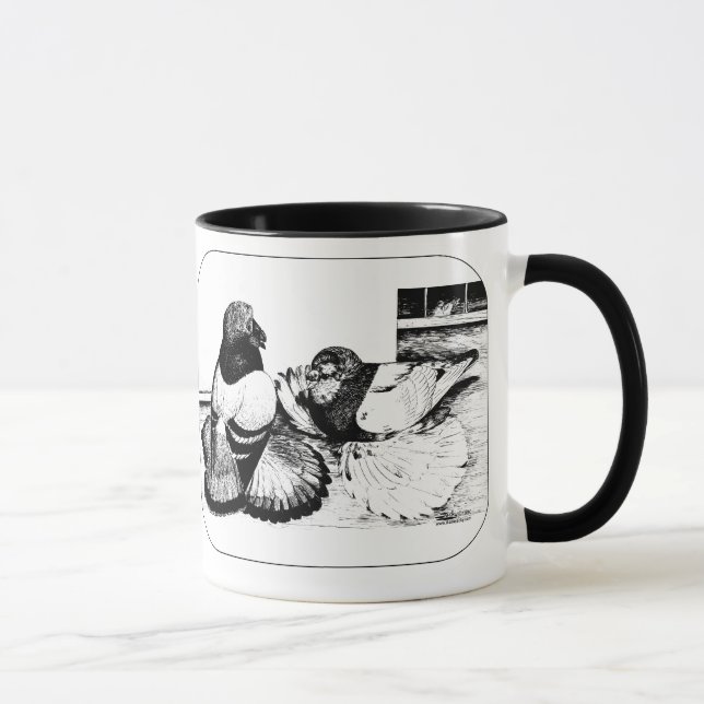 English Trumpeter Pigeons Mug (Right)