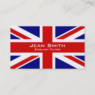 English Tutor / English Teacher With UK Flag Business Card