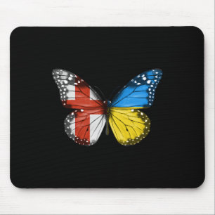 English Ukrainian Flag Butterfly England Ukraine Mouse Mat