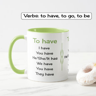 English verbs teacher or student Two-Tone coffee mug