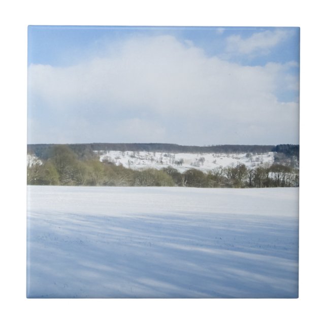 English Winter Countryside - Personalised Ceramic Tile (Front)