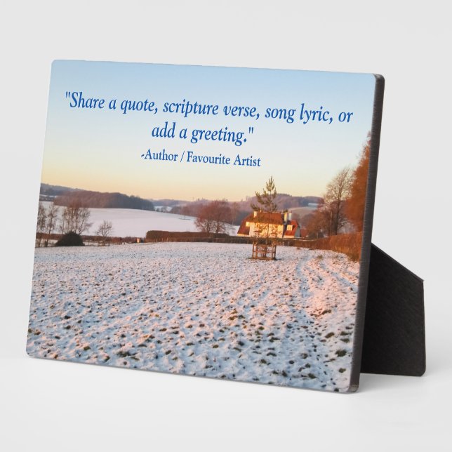 English Winter Sunset - Personalised Plaque (Side)