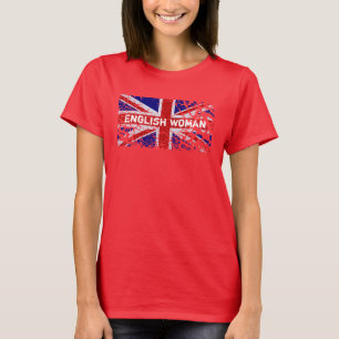 English Woman + Peeling Paint Union Jack Flag T-Shirt