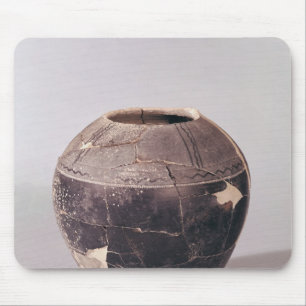 Engobe vase decorated with undulating lines mouse mat