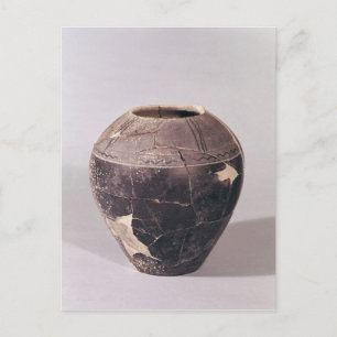 Engobe vase decorated with undulating lines postcard
