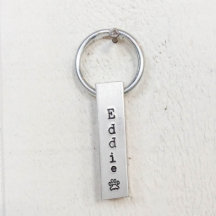 Engraved Aluminium "Pet Lover" Bar Keychain