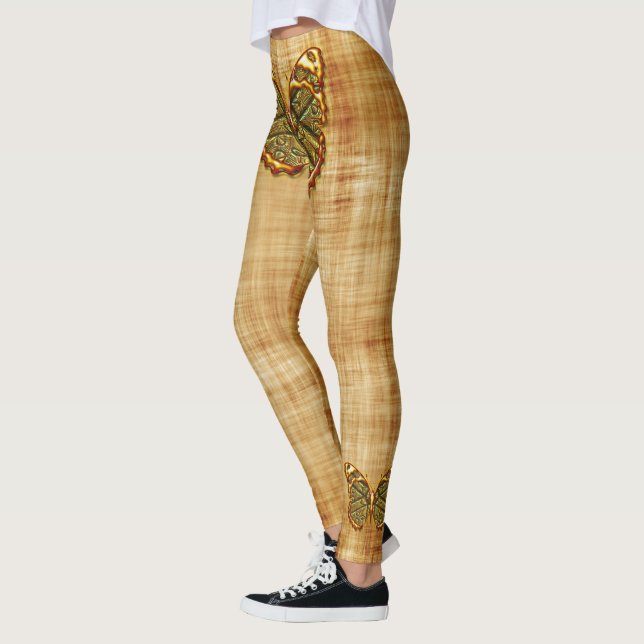 Engraved Butterfly 1 Options Leggings (Left)